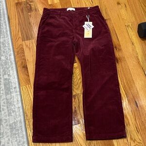 Risen Jeans Burgundy Corduroy Pants